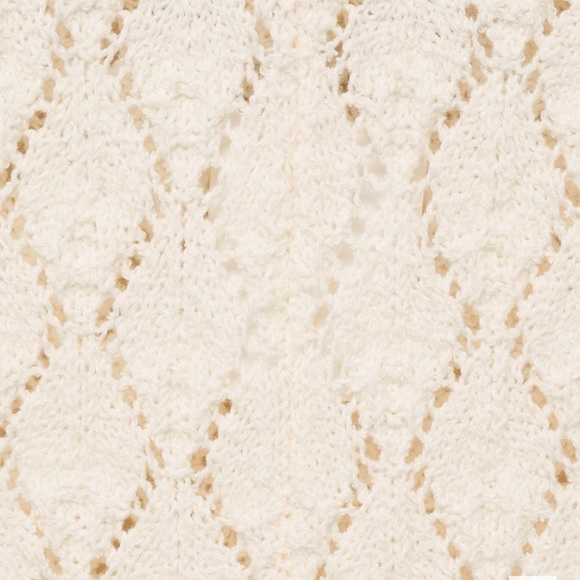 Mango STRAIGHT-FIT OPENWORK KNITTED Cream Pants - Picture 6 of 7